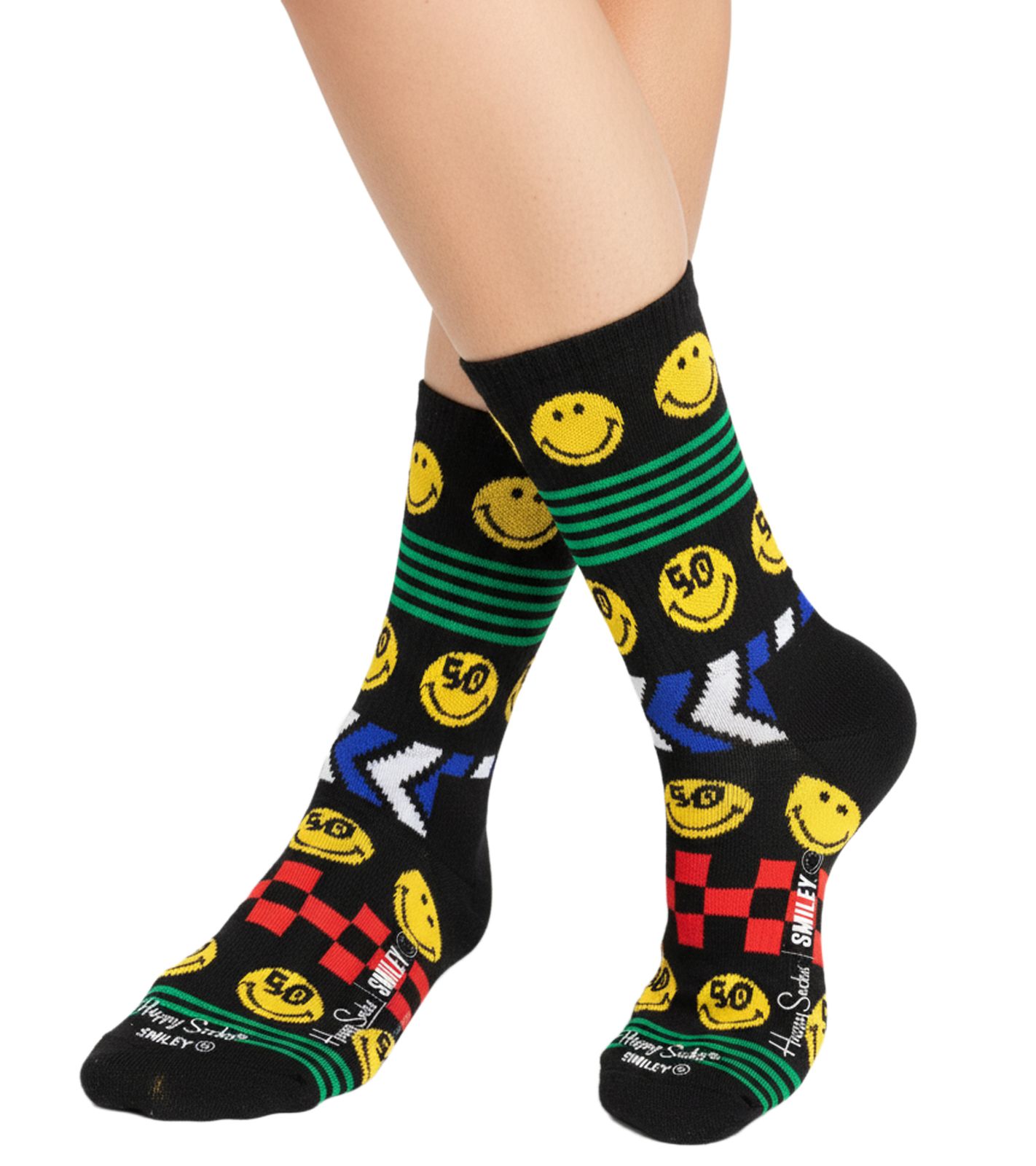 Happy Socks Smiley-Socken mit Geschenkbox in Blau