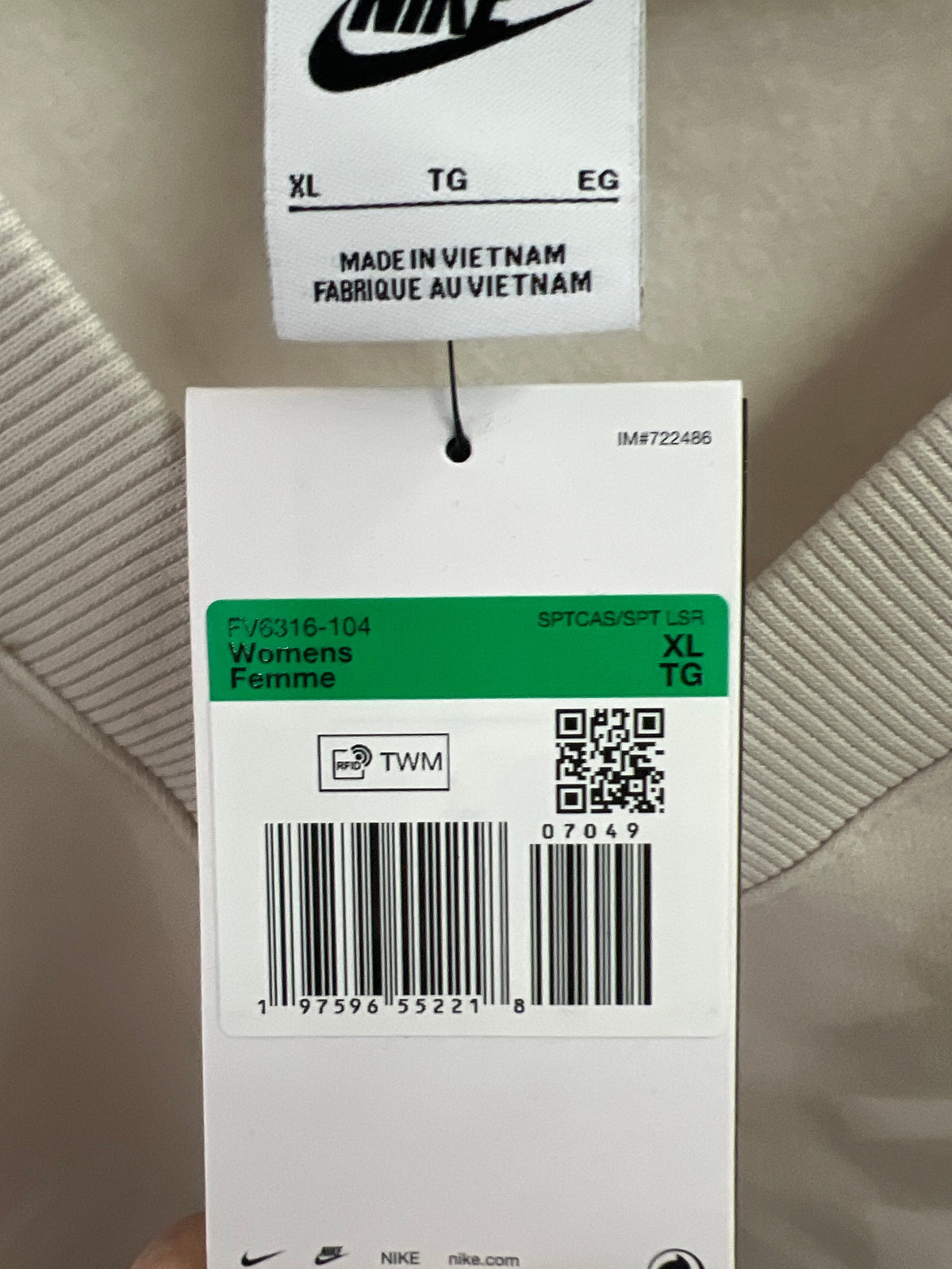 Nike Sportswear Phoenix Fleece Women's Loose V-Neck Sleeveless Cropped Top - Größe XL #12794
