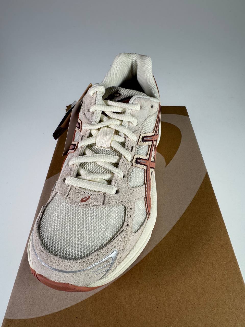 ASICS GEL-1130 Damen-Sneaker Cream/Brick Dust – Vorderansicht