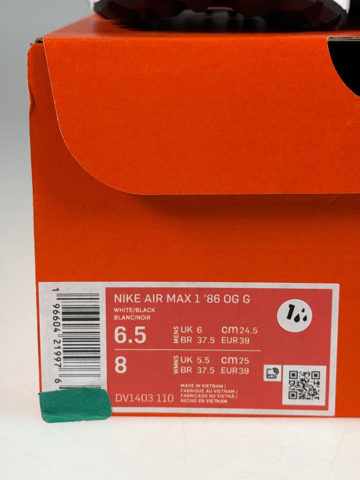 Nike Air Max 1 '86 OG G - Größe EU 39 #12949