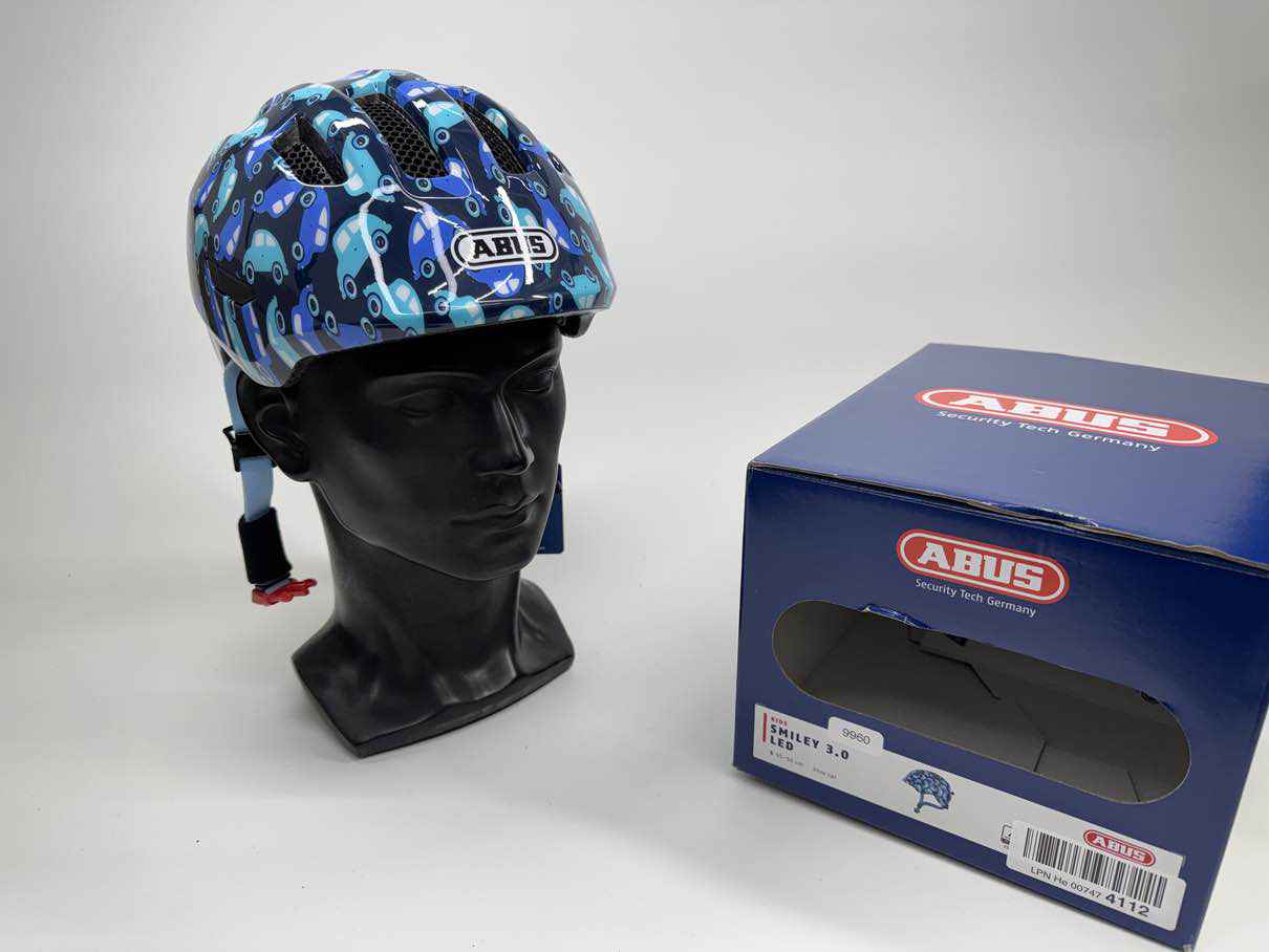 ABUS Kinder Smiley 3.0 LED Fahrradhelm - Größe 45-50cm #9960 ABUS