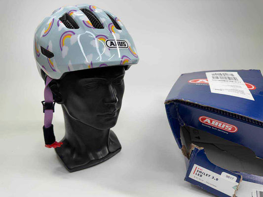 ABUS Kinderhelm Smiley 3.0 LED Fahrradhelm - Größe 45-50cm #9817