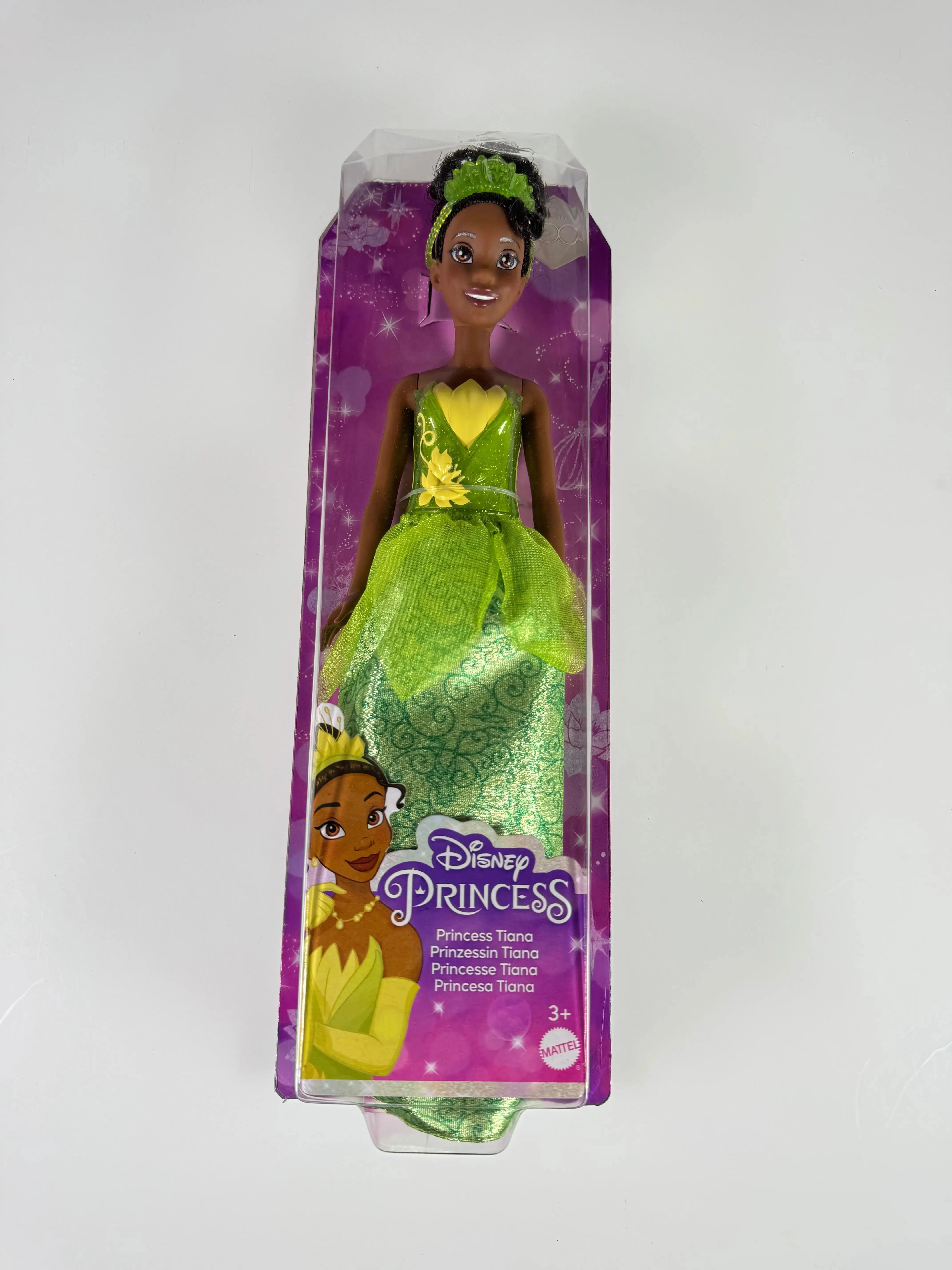 Disney Princess Tiana Modepuppe mit Glitzerkleid R1