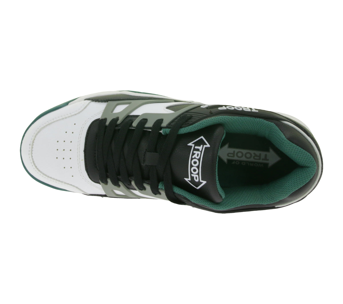 WORLD OF TROOP Delta Low Sneaker in Weiß/Grün/Schwarz, Ansicht 7