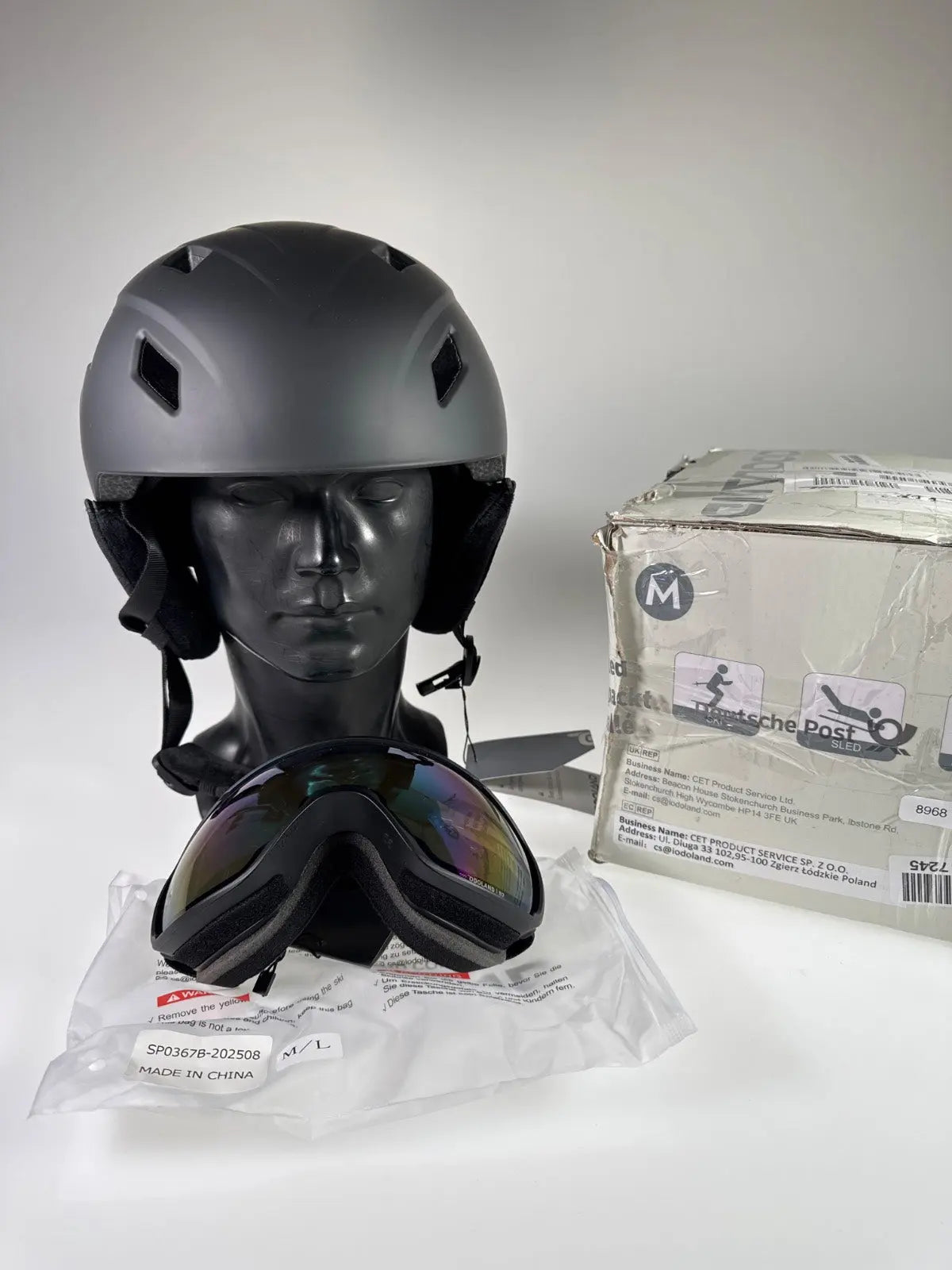 Odoland Skihelm mit Skibrille - Größe 55-59cm #8968