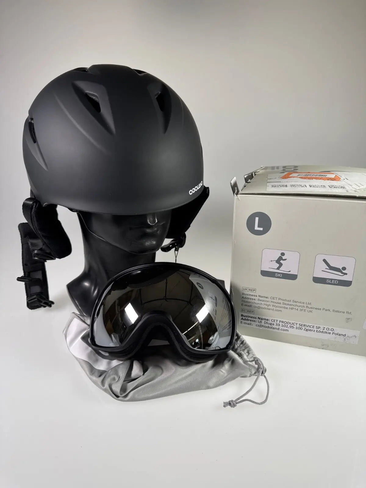 Odoland Skihelm mit Skibrille - Größe 59-61cm #8969