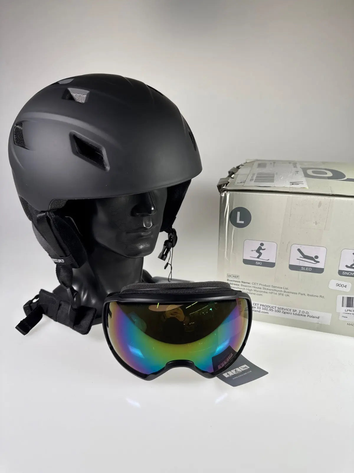 Odoland Skihelm mit Skibrille - Größe 59-62cm #9004