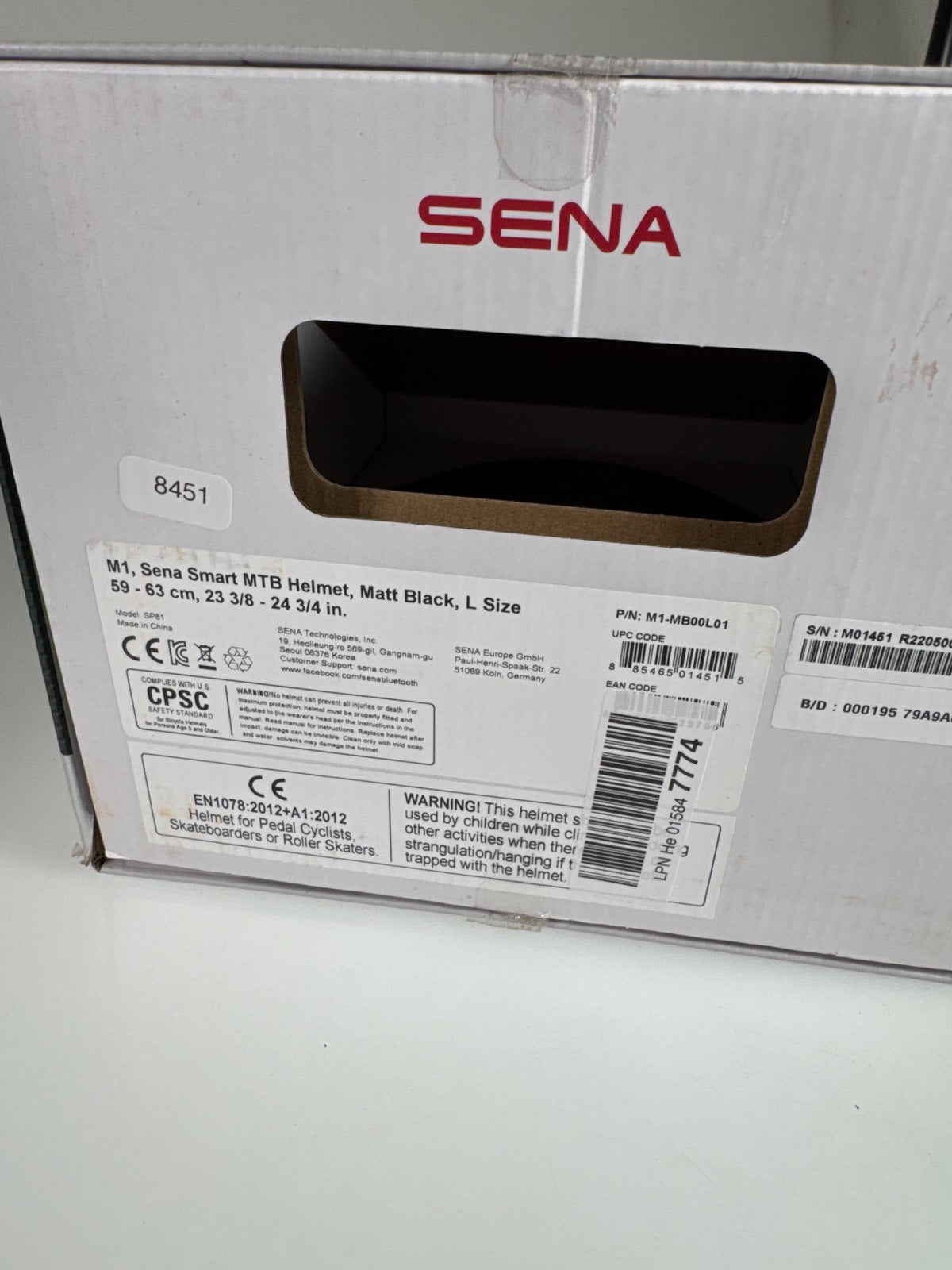 Sena M1/M1 EVO Fahrradhelm - Größe 59-63cm #8451