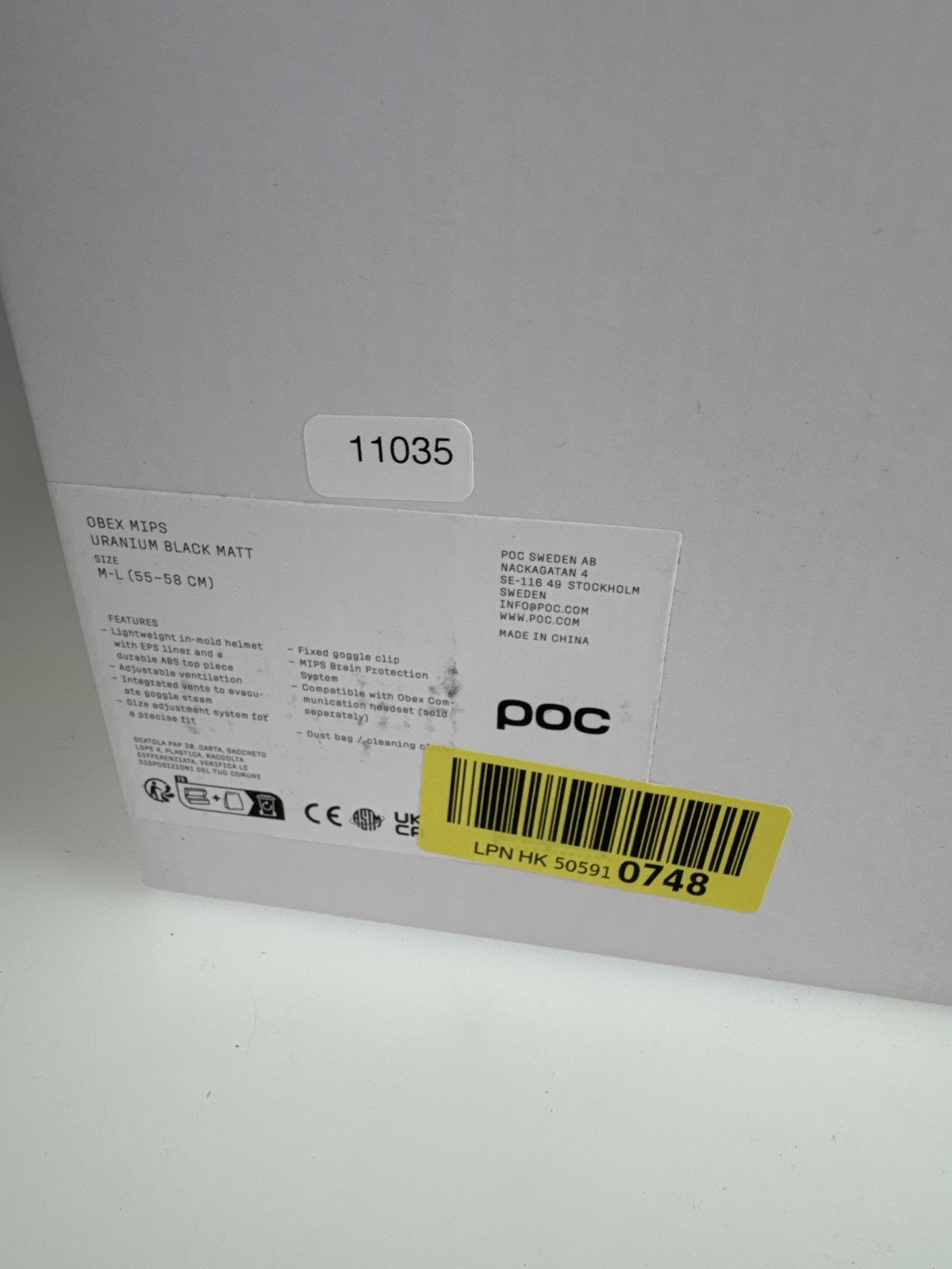 POC Obex MIPS Skihelm - Größe 55-58cm #11035