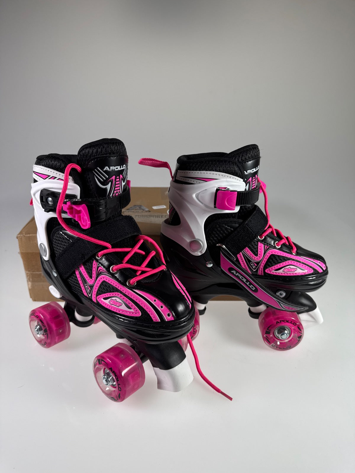 Apollo Super Quad X Pro verstellbare LED-Rollschuhe Gr. 31-34 #10948