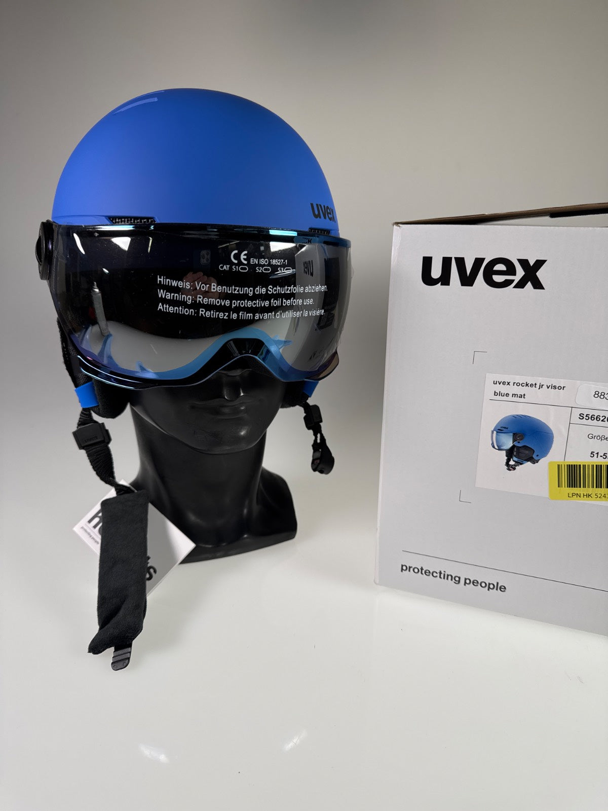 uvex Rocket Jr Visor Skihelm - Größe 51-55cm #8839