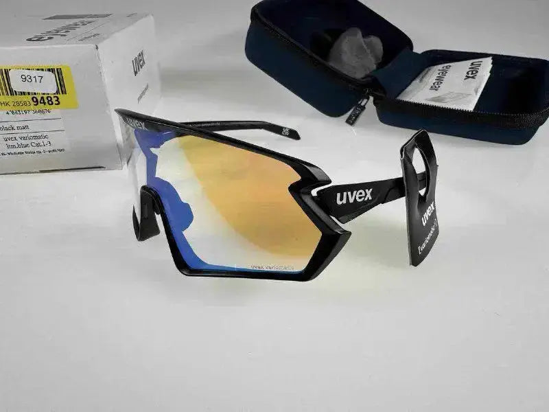 uvex sportstyle 231 2.0 V Sportbrille variomatic black mat blau #9317