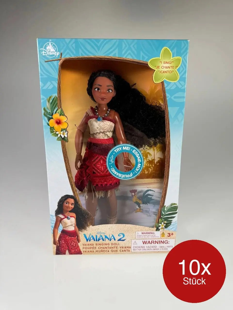 10x Disney Vaiana 2 Singende Puppe mit Heihei – 30cm 
