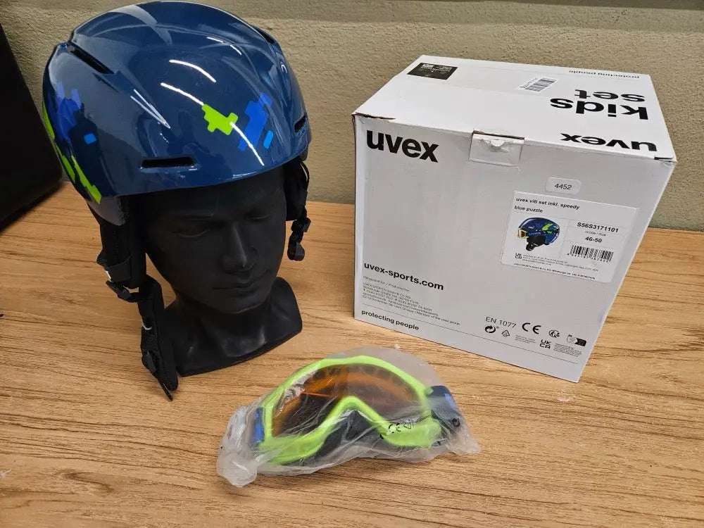 Uvex Viti set inkl. speedy Skihelm mit Skibrille - Größe 46-50cm #4452 - Black Forest Deals