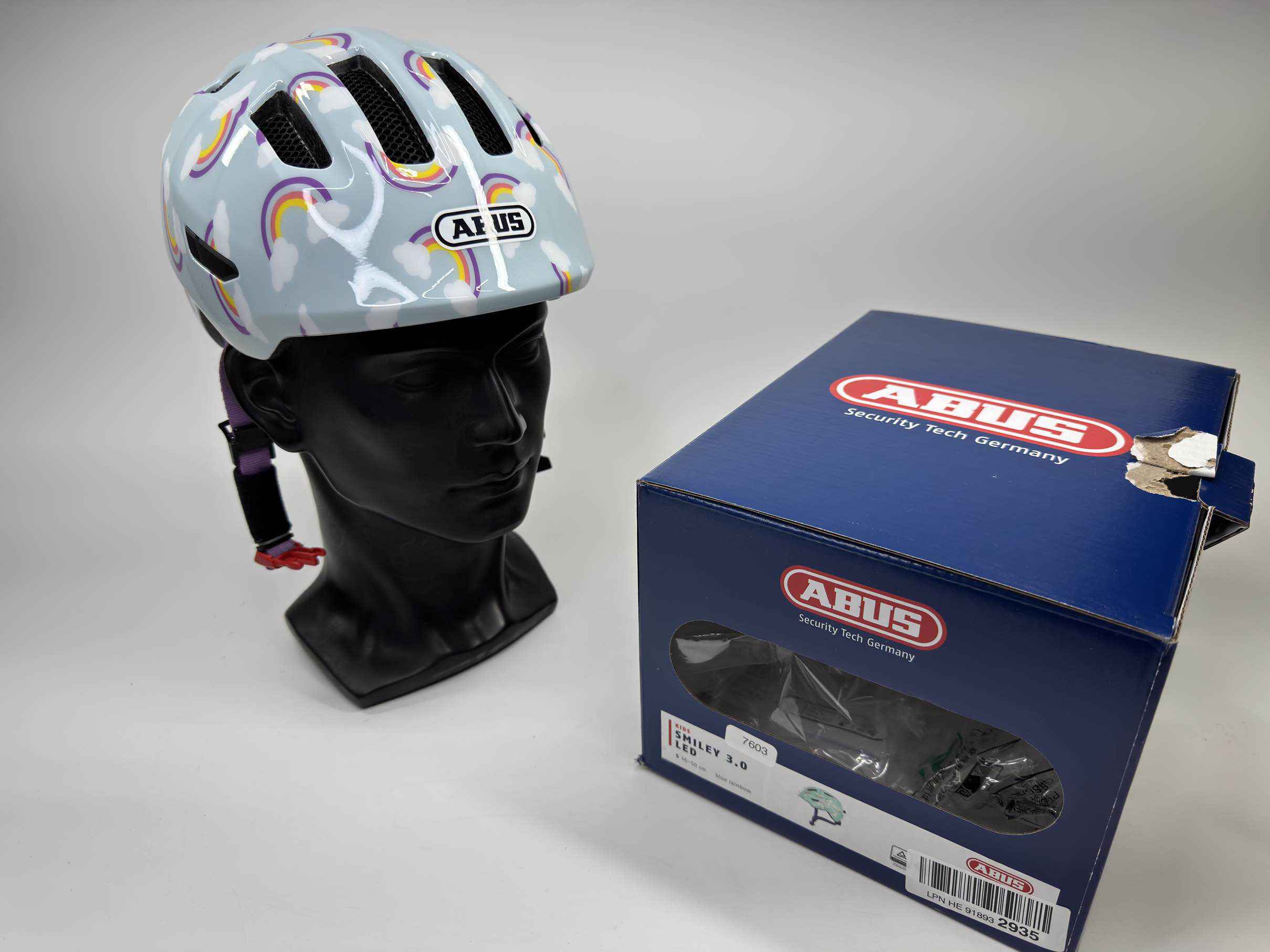 ABUS Smiley 3.0 LED Fahrradhelm - Größe 45-50cm #7603