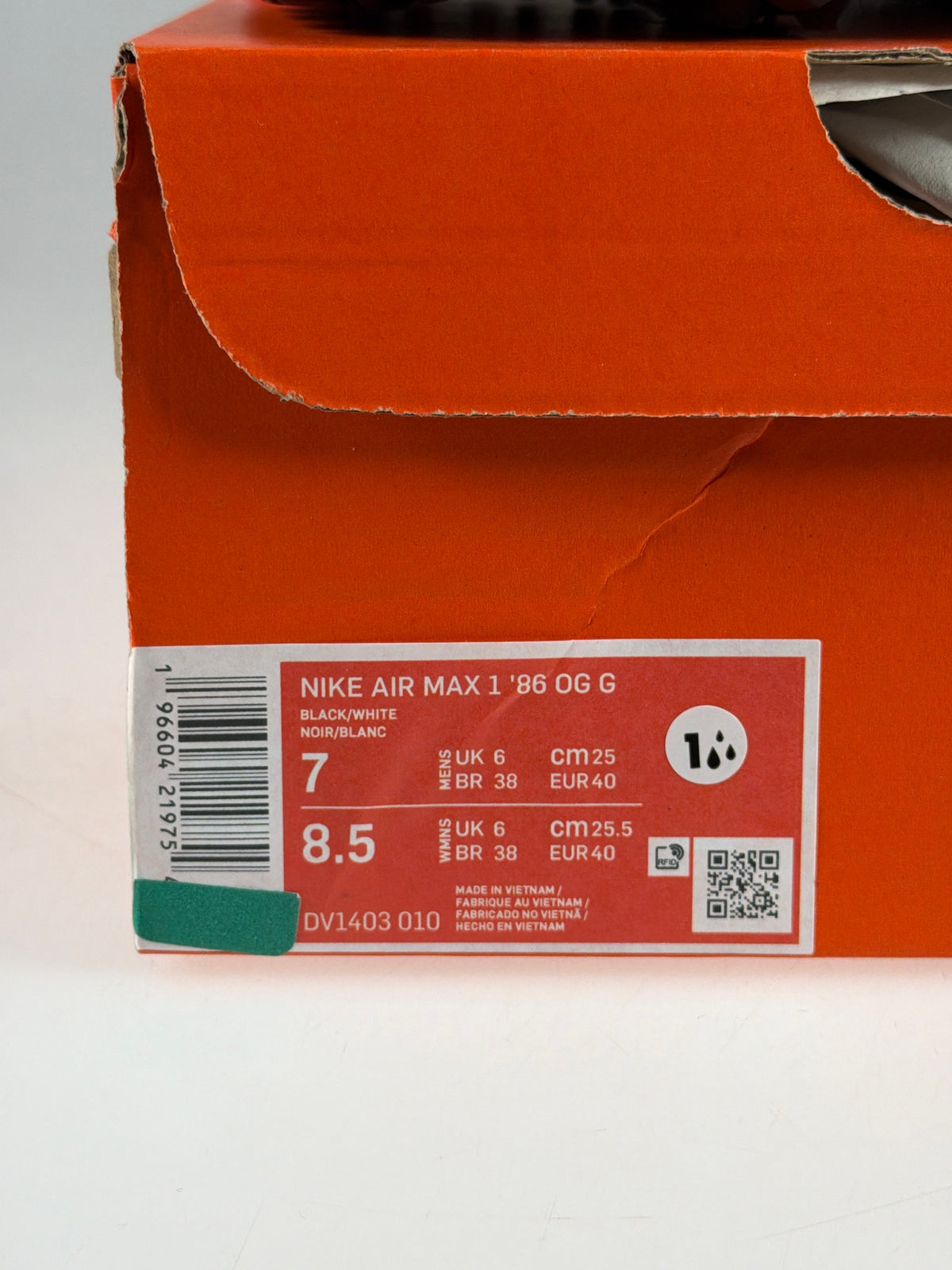 Nike Air Max 1 '86 OG G - Größe EU 40 #12917