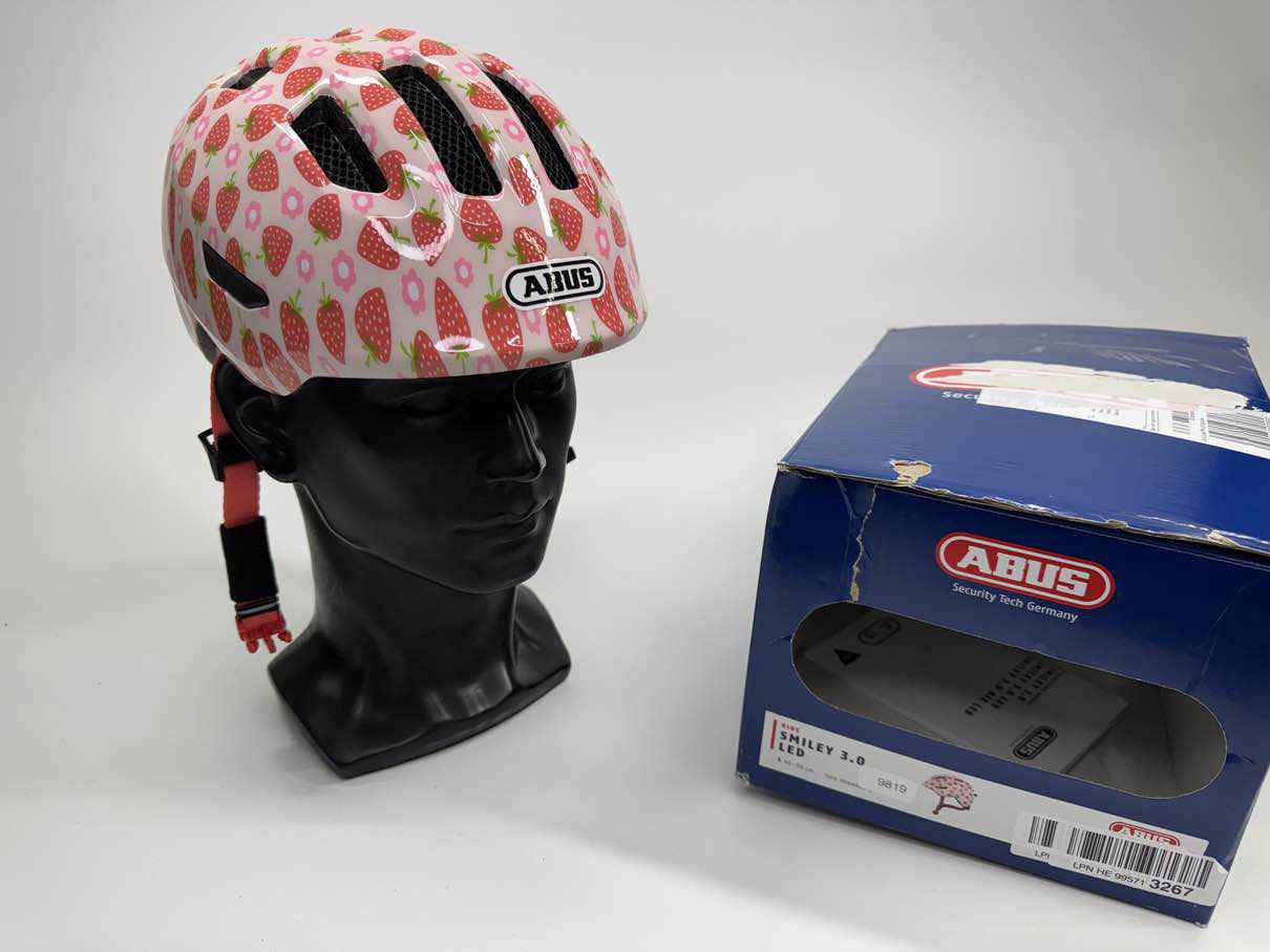 ABUS Kinder Smiley 3.0 LED Fahrradhelm - Größe 45-50cm #9819 