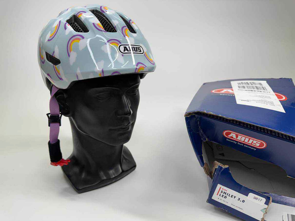 ABUS Kinderhelm Smiley 3.0 LED Fahrradhelm - Größe 45-50cm #9817 