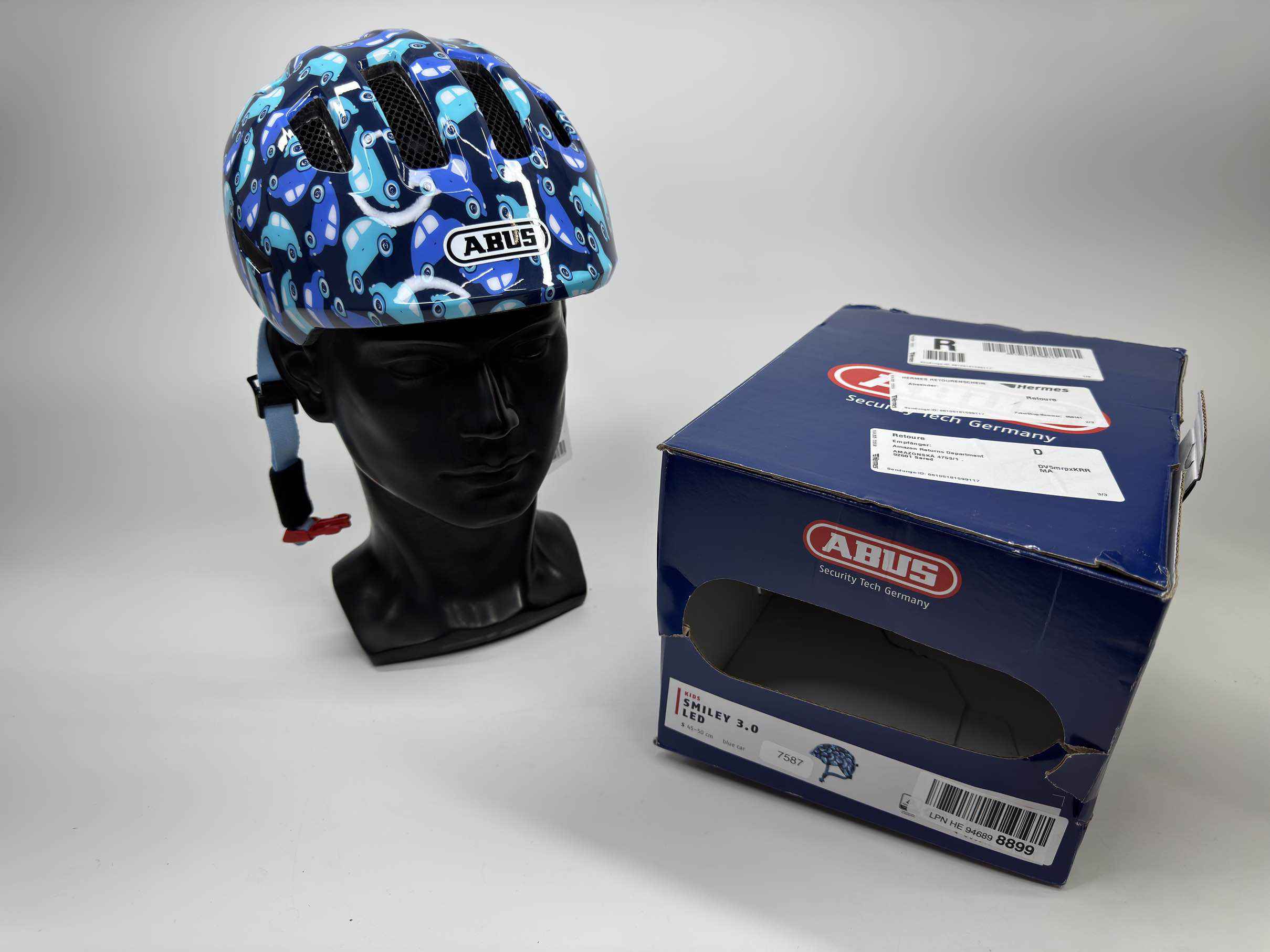 ABUS Smiley 3.0 LED Fahrradhelm - Größe 45-50cm #7587 - Black Forest Deals