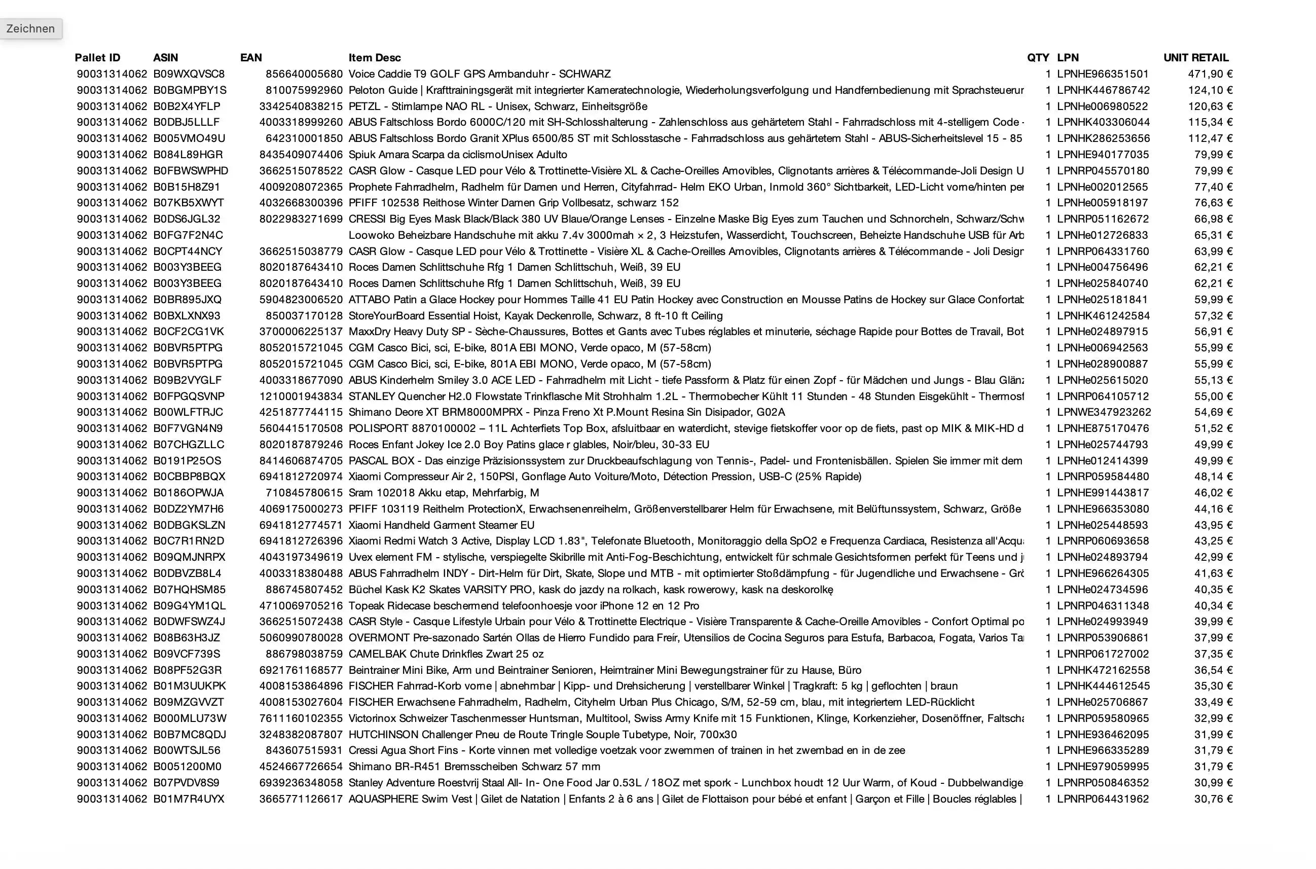 Amazon Retouren Palette #31314062 (Sport / Multimedia) 