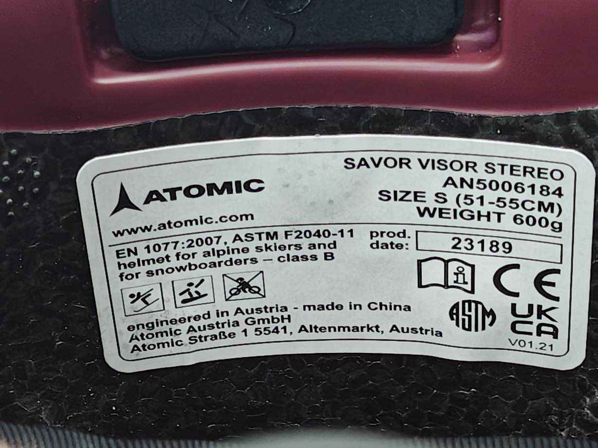Atomic Savor Visor Stereo Skihelm - Größe 51-55cm #6543 Atomic