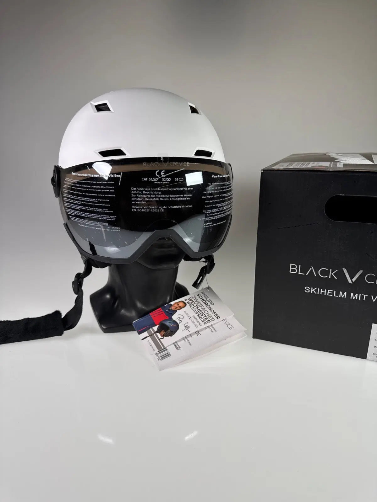 Black Crevice Kirchberg Skihelm mit Visier - Größe 58-61cm #9071 