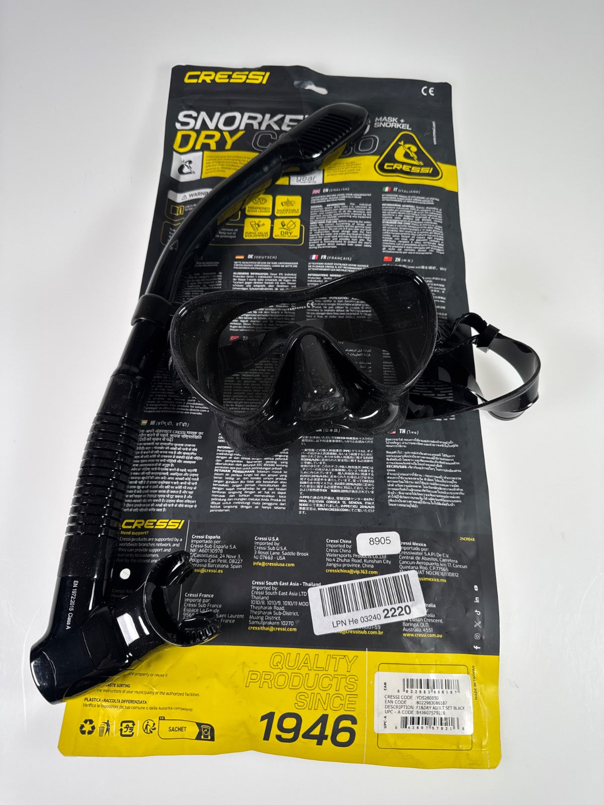 CRESSI Ranger & Dry Schnorchelset Maske + Schnorchel #8905 