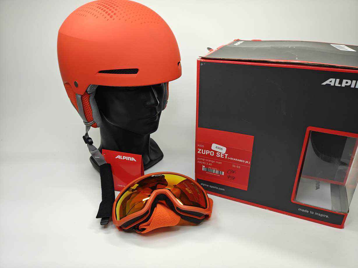 ALPINA ZUPO SET (+SCARABEO JR.) Skihelm - Größe 51-55 cm #8306