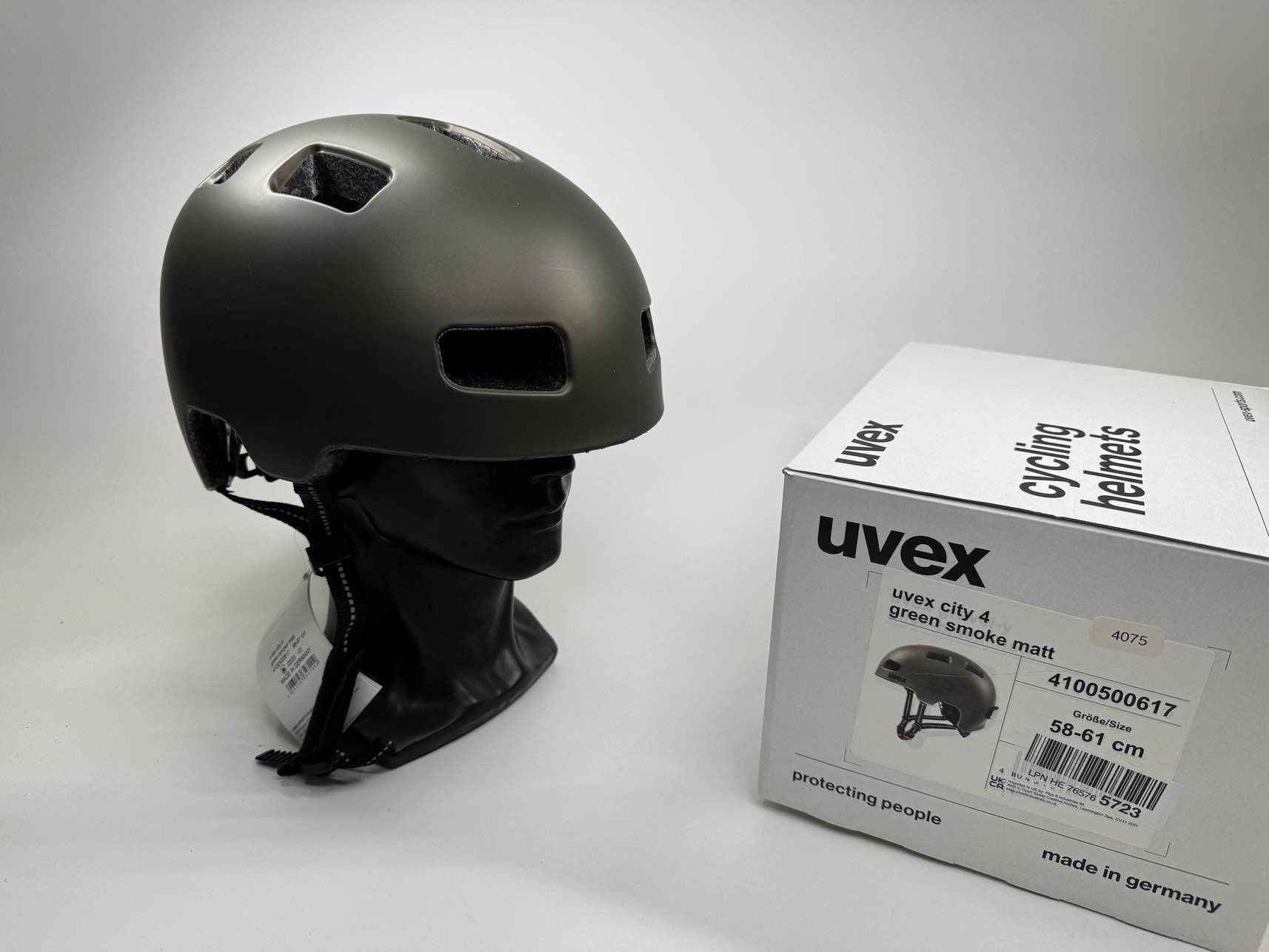 Uvex city 4 green smoke Fahrradhelm - Größe 58-61cm #4075