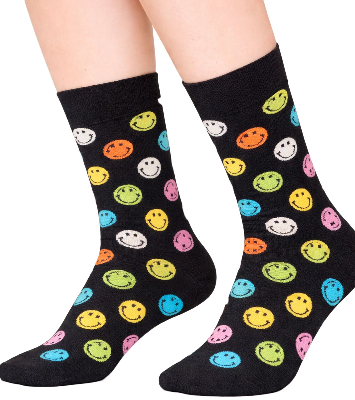 Happy Socks Smiley-Socken mit Geschenkbox in Schwarz