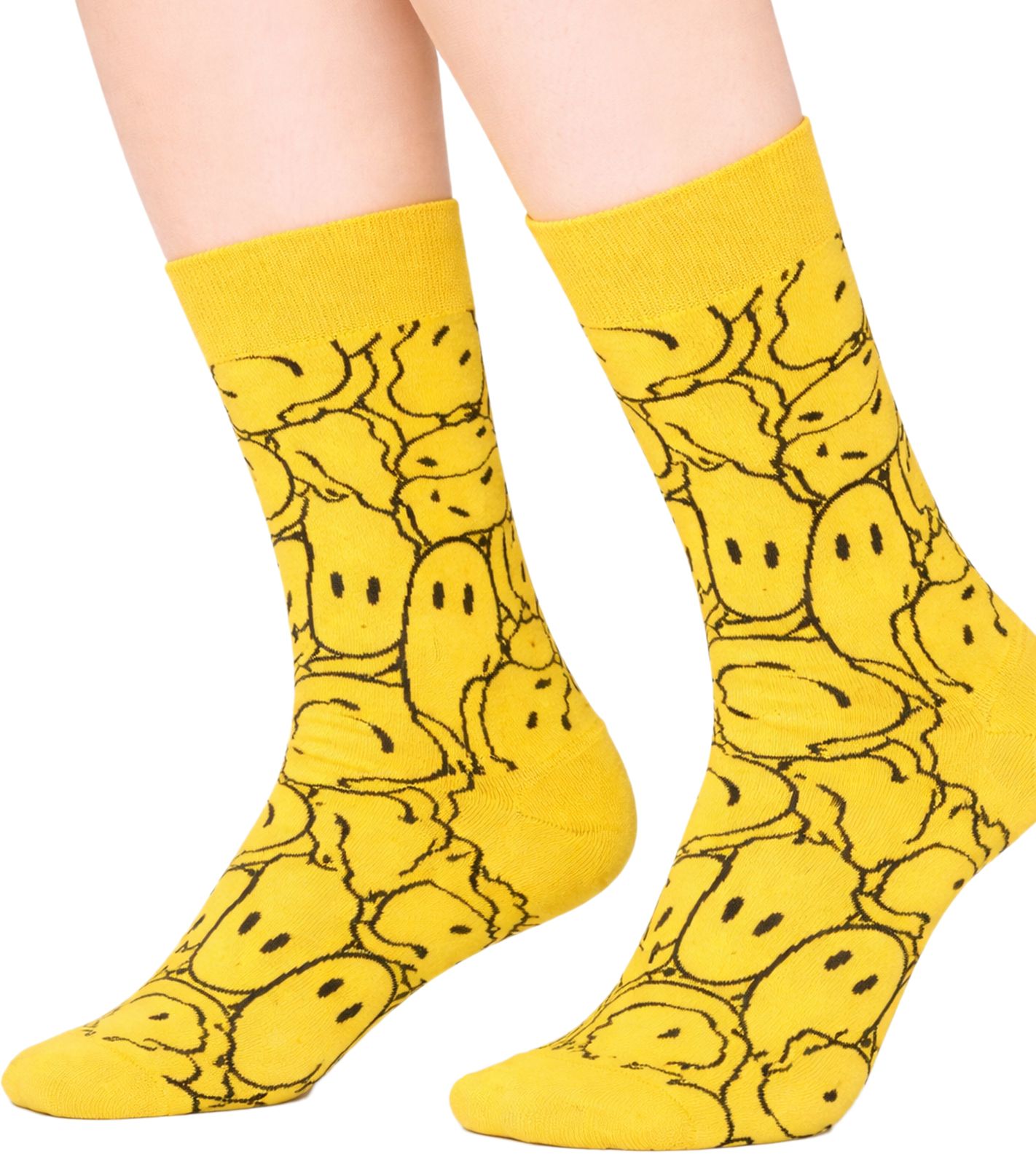 Detailansicht der schwarz-pink-weißen Happy Socks