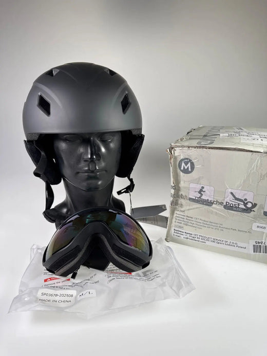 Odoland Skihelm mit Skibrille - Größe 55-59cm #8968 
