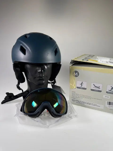 Odoland Skihelm mit Skibrille - Größe 55-59cm #9116 