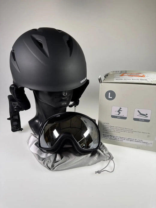 Odoland Skihelm mit Skibrille - Größe 59-61cm #8969 