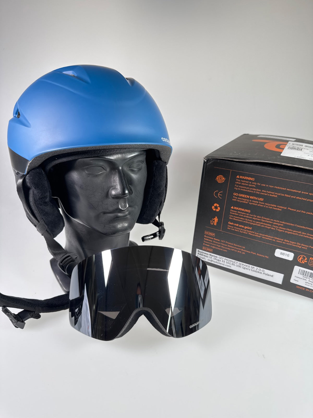Odoland Skihelm mit Skibrille Set - Größe 59-61cm #8816 