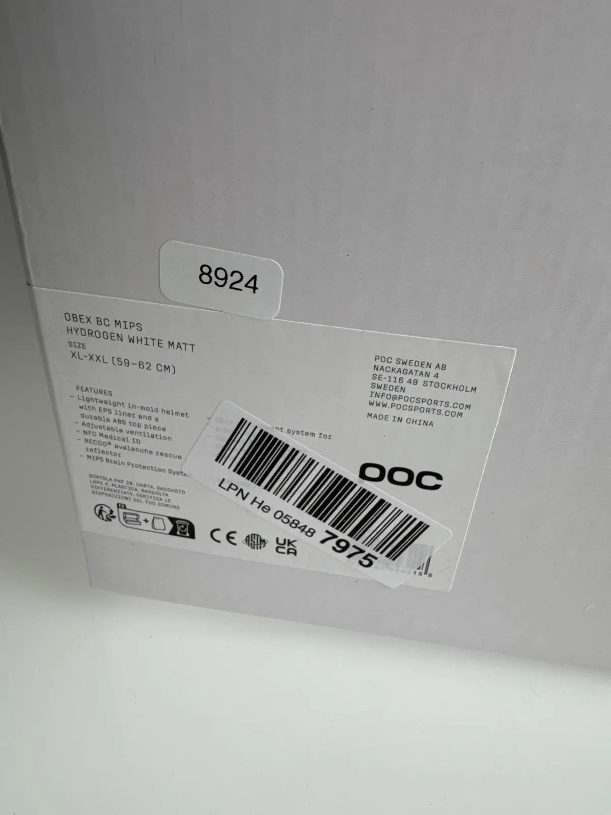 POC Obex BC MIPS Skihelm - Größe 59-62cm #8924 