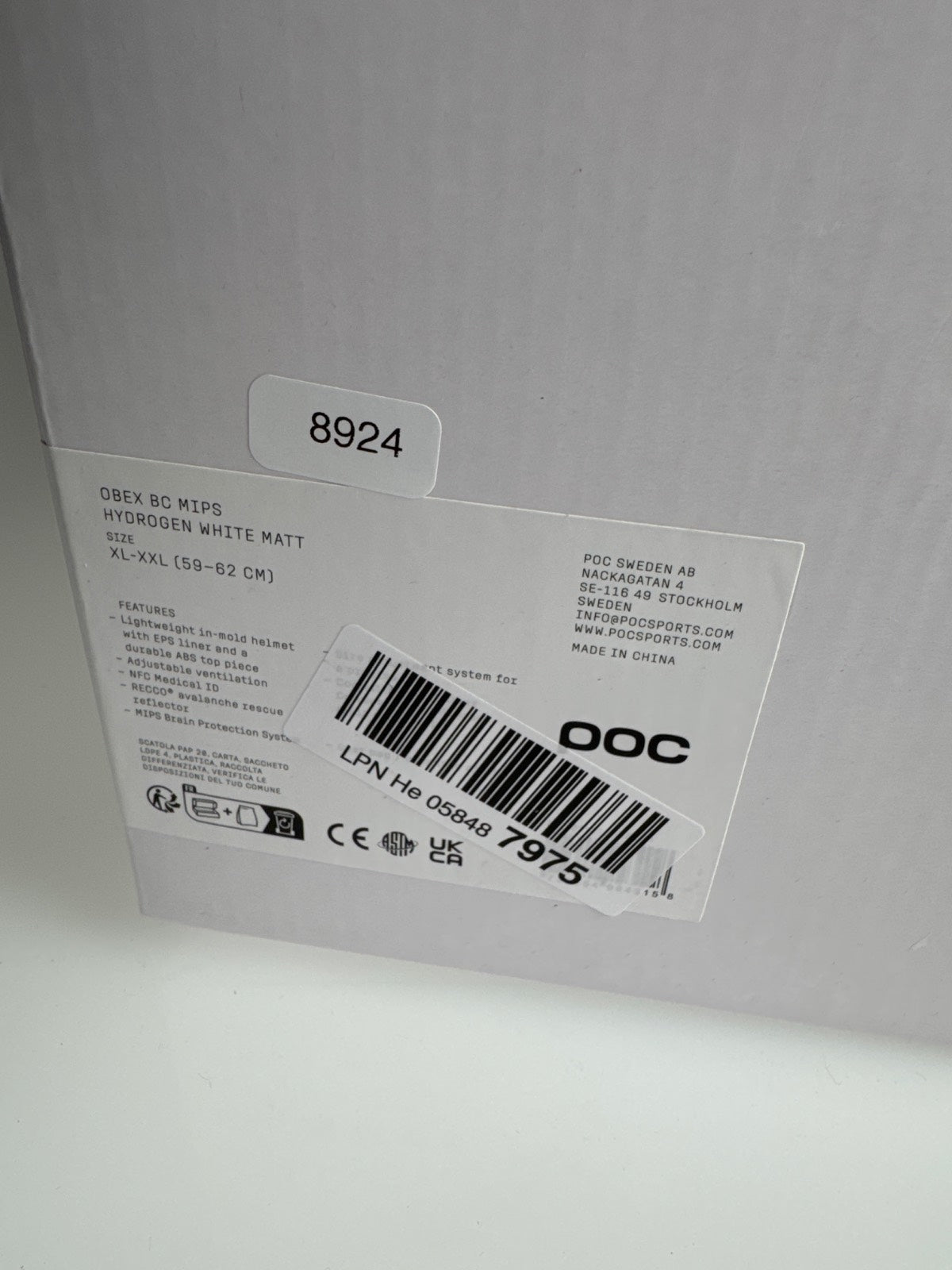 POC Obex BC MIPS Skihelm - Größe 59-62cm #8924 