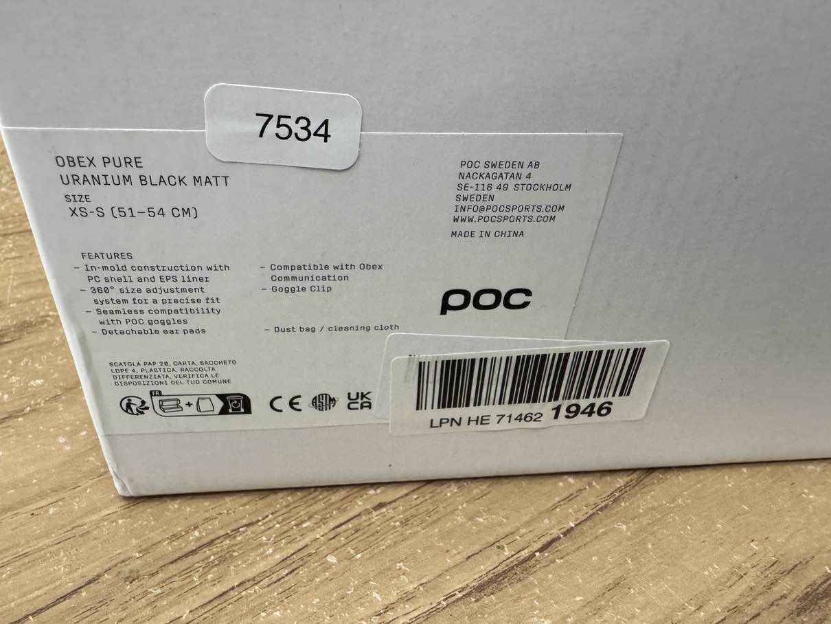 POC Obex Pure Skihelm - Größe 51-54cm #7534 - Black Forest Deals