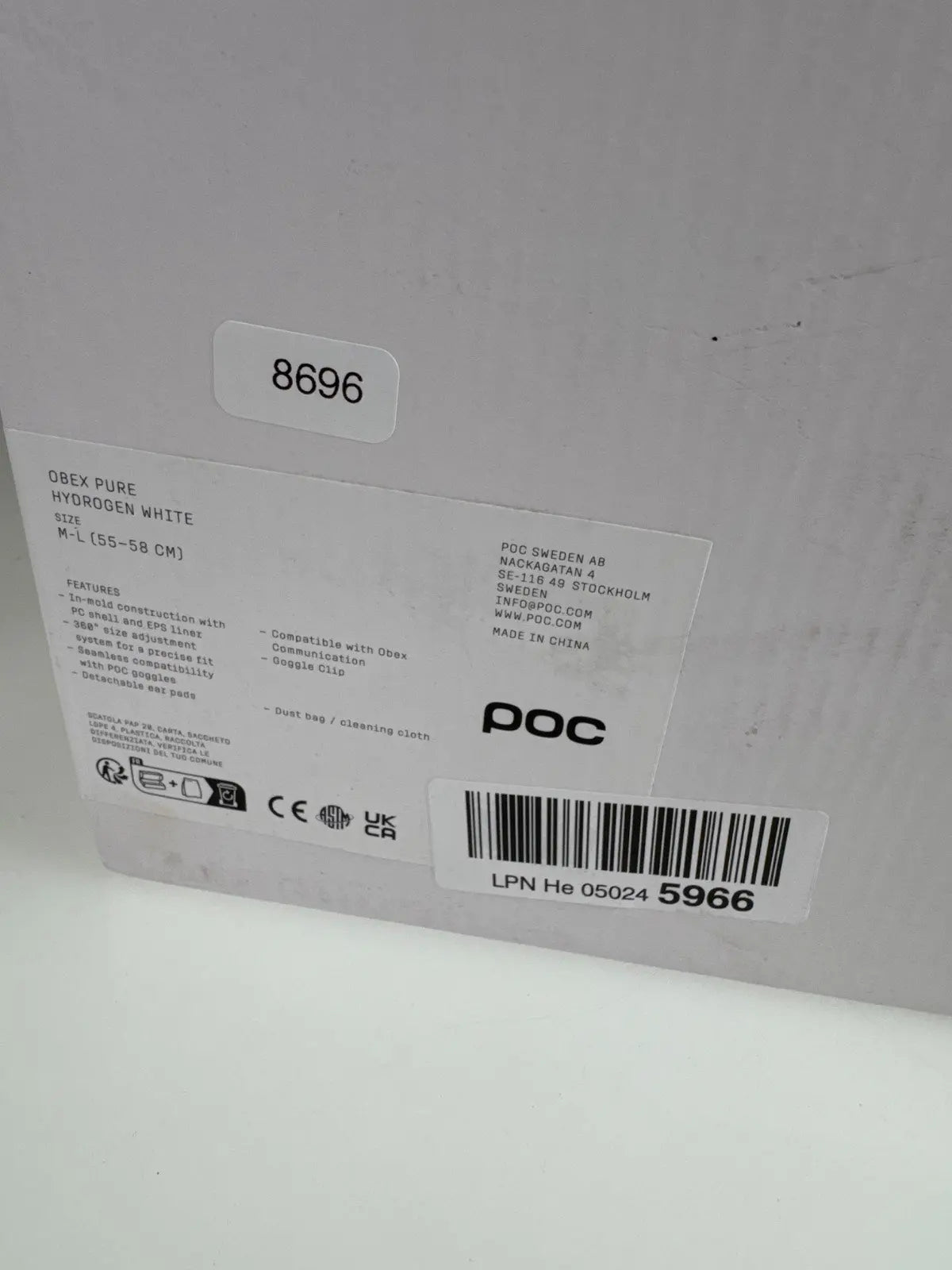 POC Obex Pure Skihelm - Größe 55-58cm #8696 