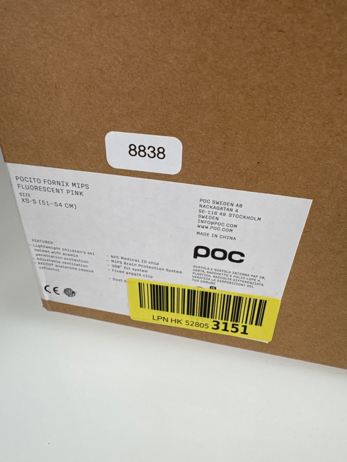 POC POCito Fornix MIPS Skihelm - Größe 51-54cm #8838 