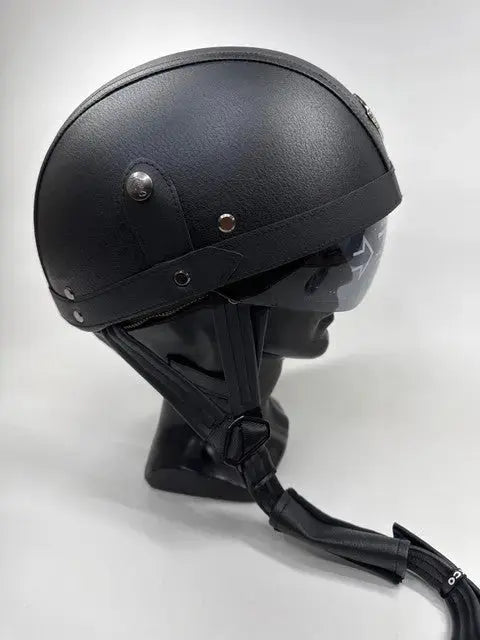 Retro Jet Motorradhelm Vintage mit Brille ECE - Größe M #9343 