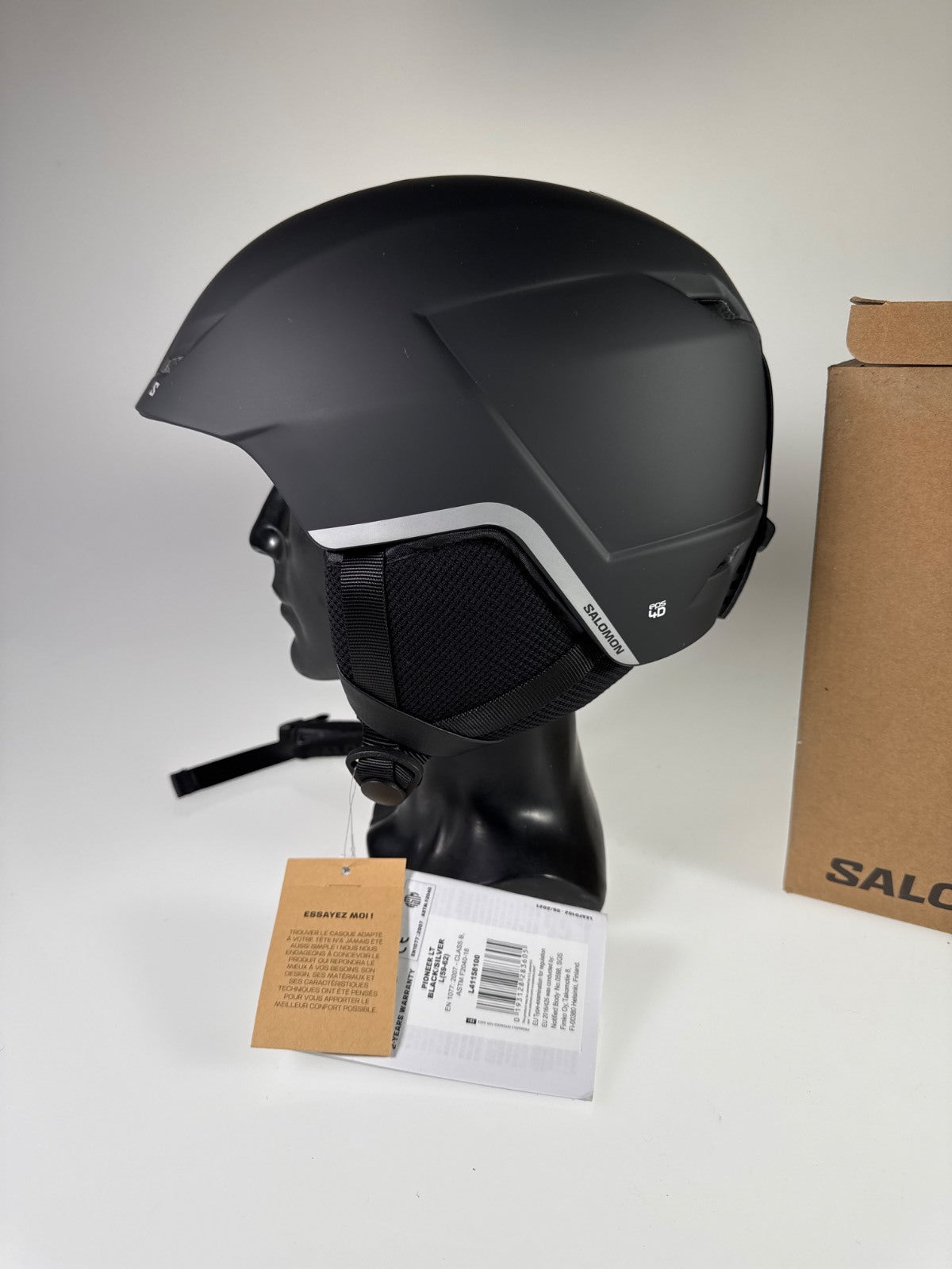 Salomon Pioneer LT Skihelm schwarz/silber Größe 59-62cm #8604 