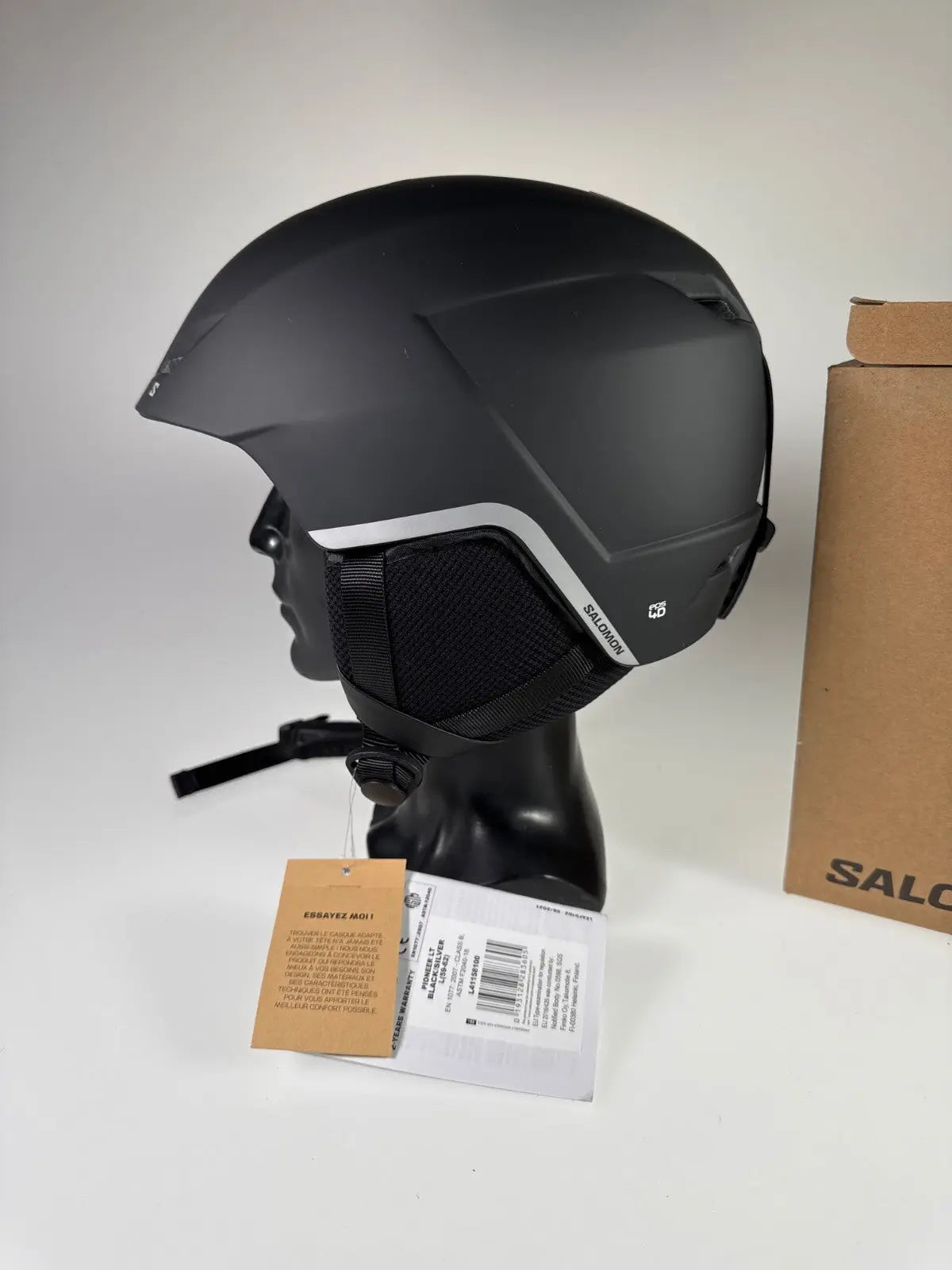 Salomon Pioneer LT Skihelm schwarz/silber Größe 59-62cm #8604 