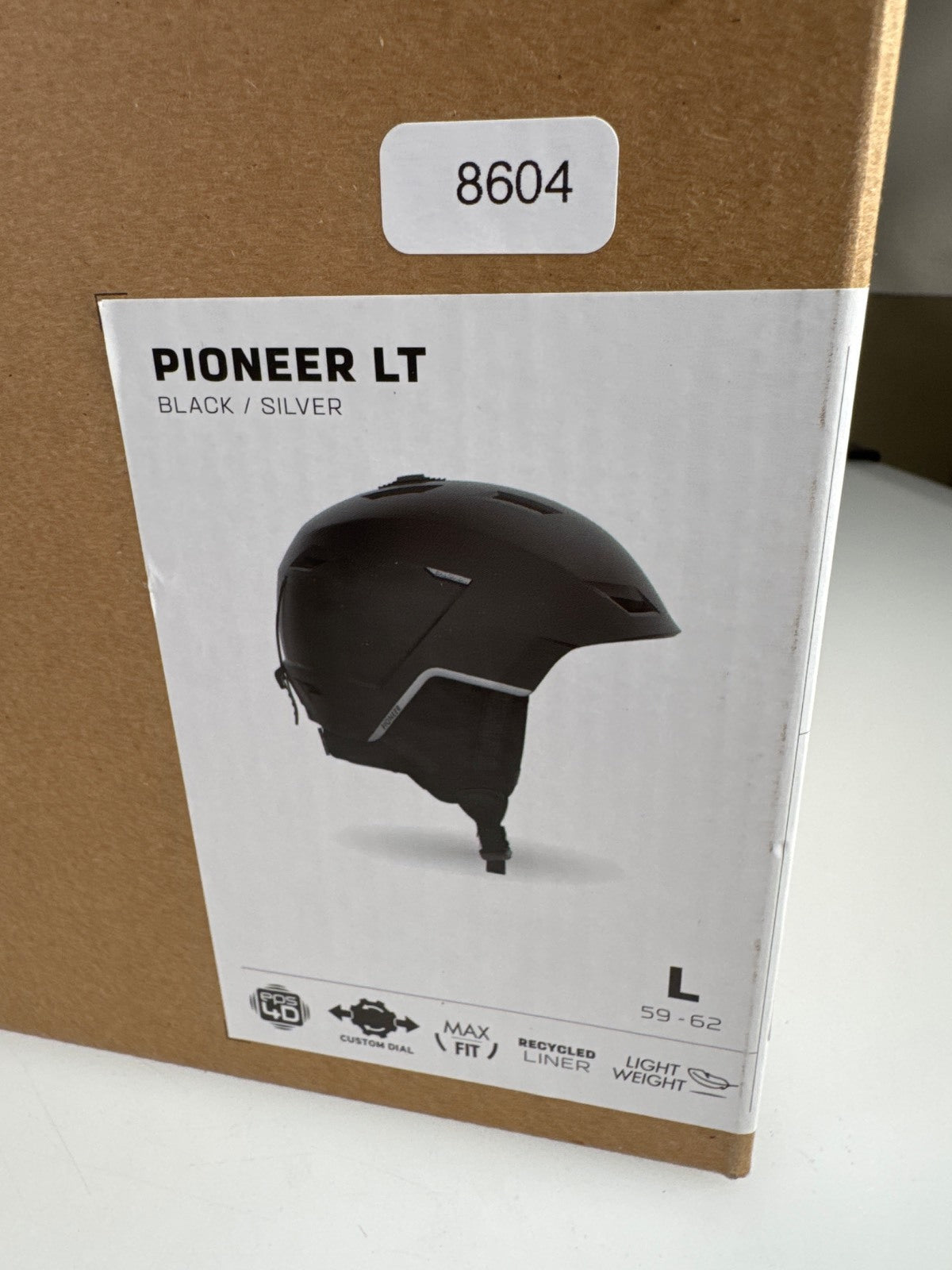 Salomon Pioneer LT Skihelm schwarz/silber Größe 59-62cm #8604 