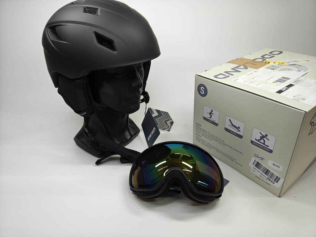 Odoland Skihelm und Skibrille Set - Größe 52-55 cm #8045