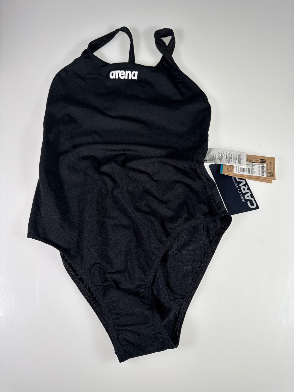 arena Team Swim Pro Solid Damen Badeanzug schwarz/weiß Größe 36 #8902 