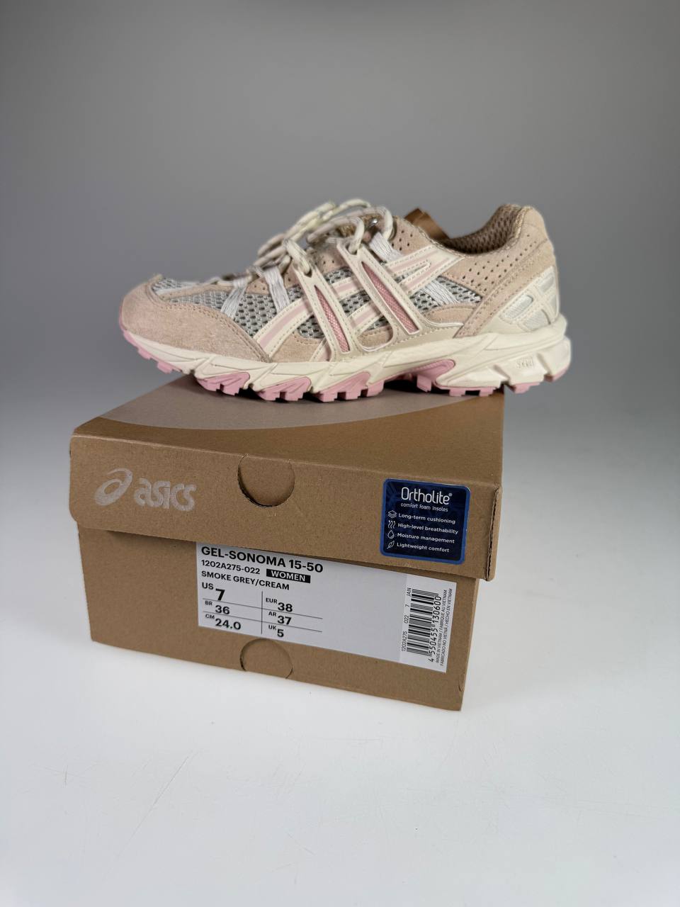 ASICS GEL-SONOMA 15-50 Smoke Grey/Cream auf Originalkarton