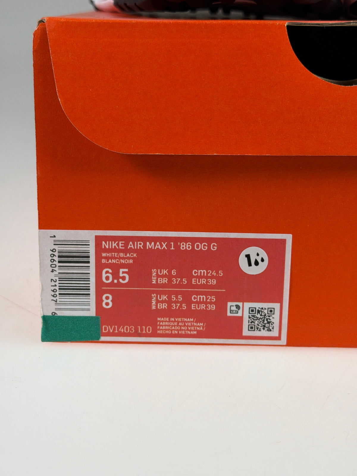 Nike Air Max 1 '86 OG G - Größe EU 39 #12886