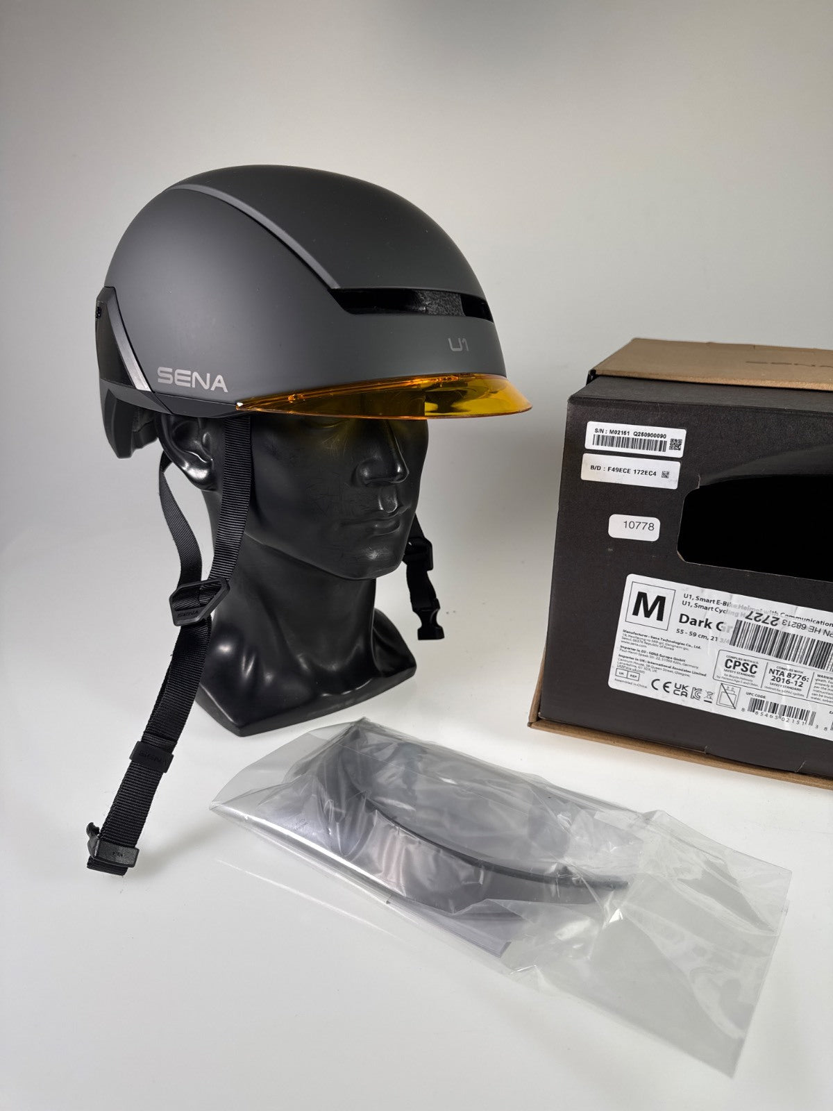 Sena U1 Smart E-Bike Fahrradhelm Dark Gray Größe 55-59cm #10778