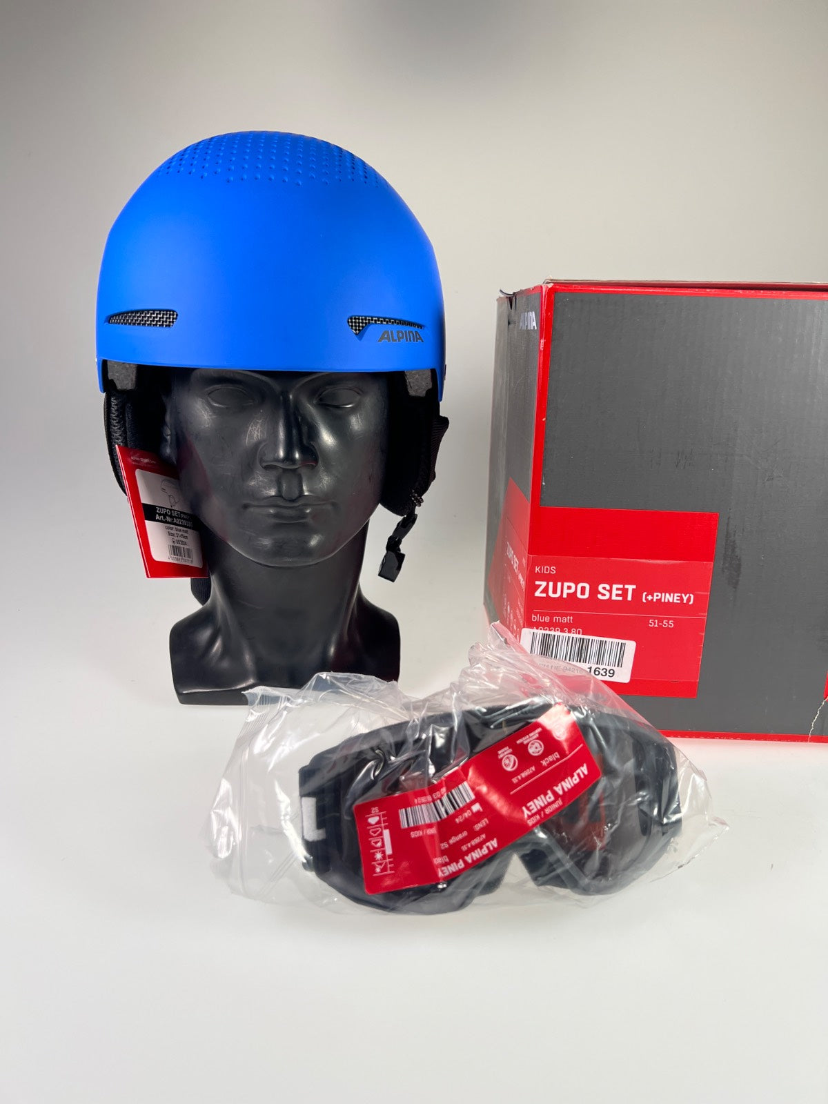 ALPINA ZUPO Set Skihelm mit Brille - Größe 51-55cm #10425